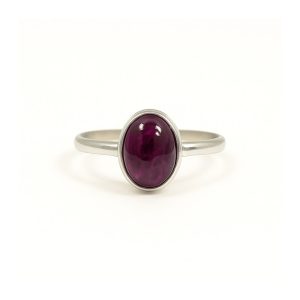 Anillo Plata Piedra Natural Granate