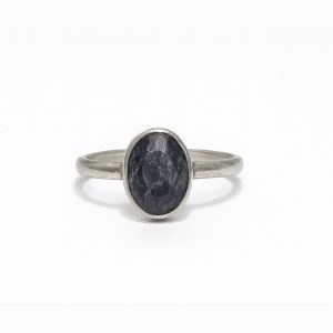 Anillo Plata Piedra Natural Zafiro