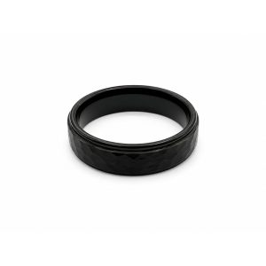 Anillo Tungsteno Textura Negro