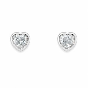 Arete Plata Zirconia Corazon