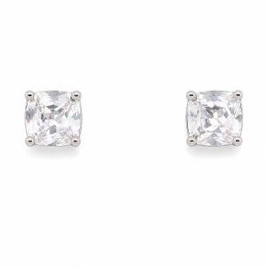 Arete Plata Zirconia Cuadrado