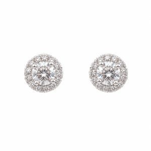 Arete Plata Zirconia Flor
