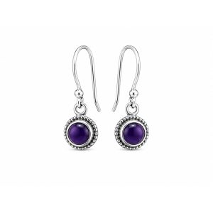 Arete Plata Natural Amatista
