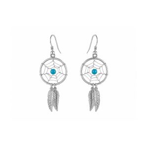 Arete Plata Natural Turquesa