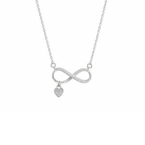 Collar Plata Zirconia Infinito
