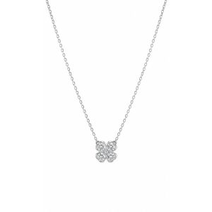 Collar Plata Zirconia Trebol 4 hojas