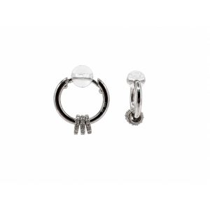 Huggie Plata Zirconia Aros