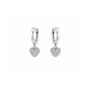 Huggies Plata Zirconia Corazon Colgante