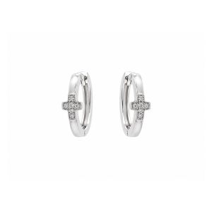 Huggies Plata Zirconia Cruz