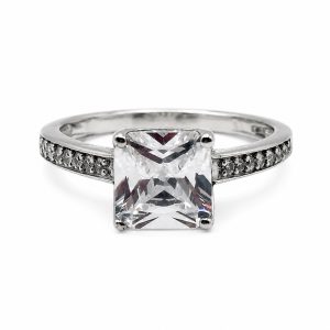Anillo Plata Zirconia Cubo