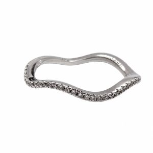 Anillo Plata Zirconia Churumbela Curveada