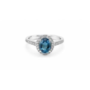 Anillo Plata Zirconia Azul