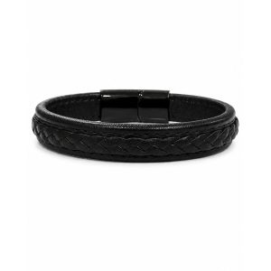 Pulsera Acero Piel Trenzada