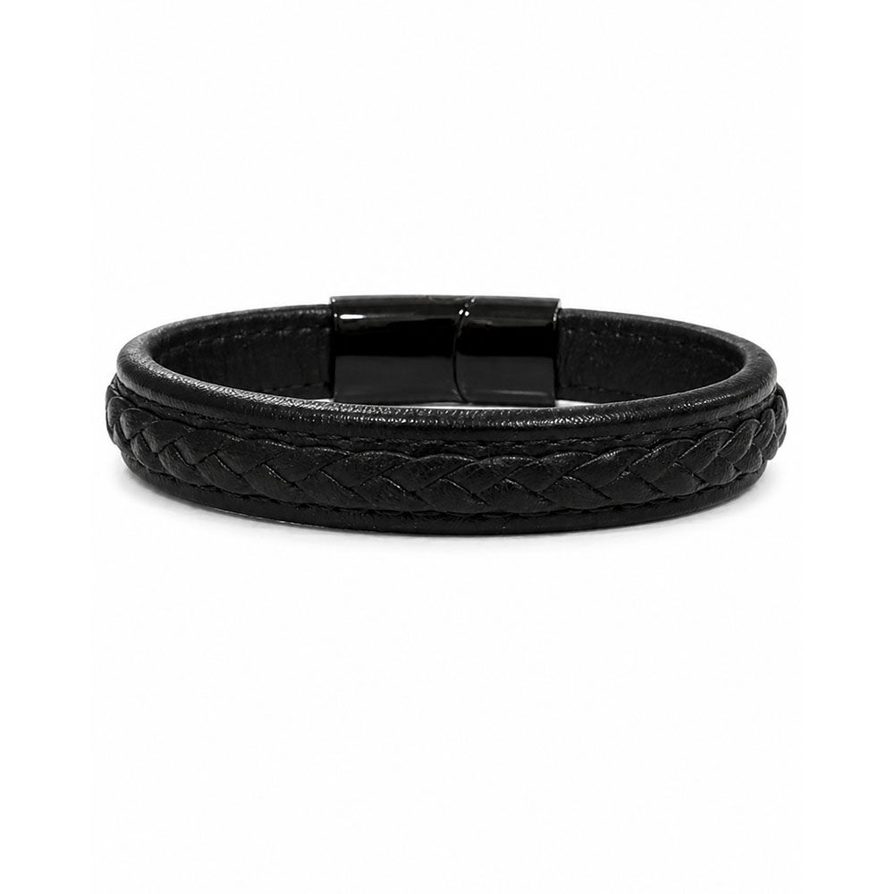 Pulsera Acero Piel Trenzada