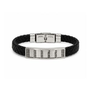 Pulsera Acero Piel Cierre Tipo Hebilla