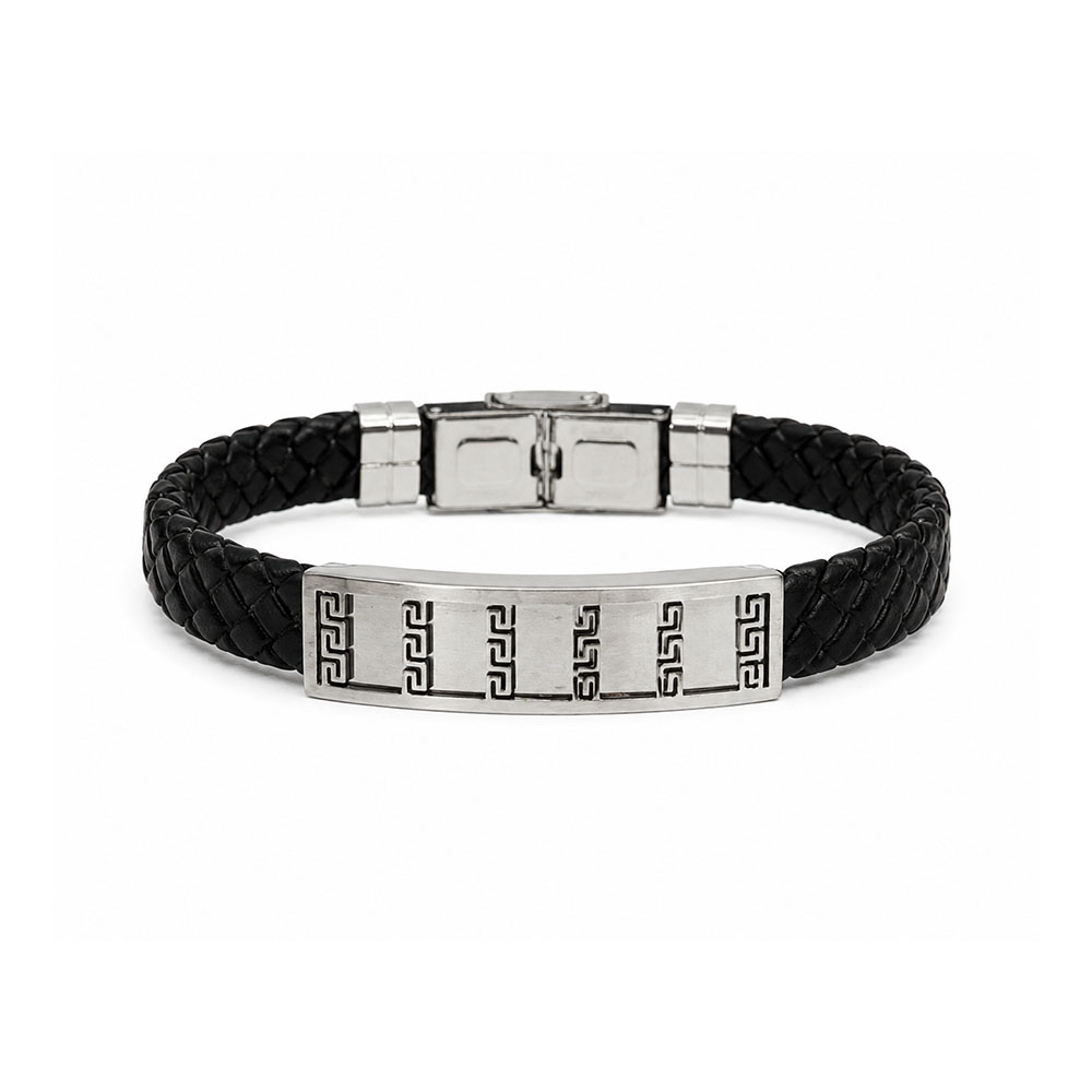 Pulsera Acero Piel Cierre Tipo Hebilla