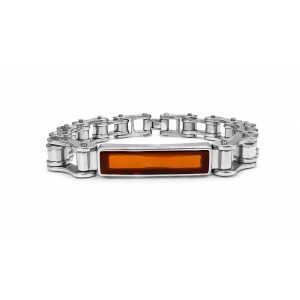Pulsera Caballero Motociclista Ámbar Plata