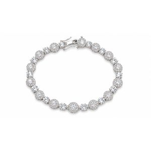 Pulsera Plata Zirconia Círculos