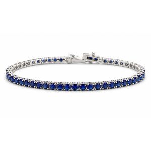 Pulsera Plata Zirconia Azul