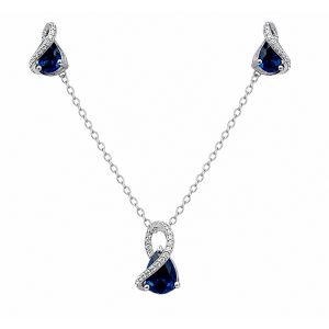 Set Arete Dije Cadena Zirconia Gota
