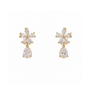 Arete Flor Pera Con Gota
