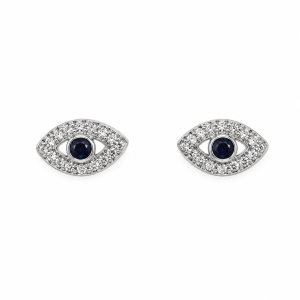 Arete Plata Zirconia Ojo