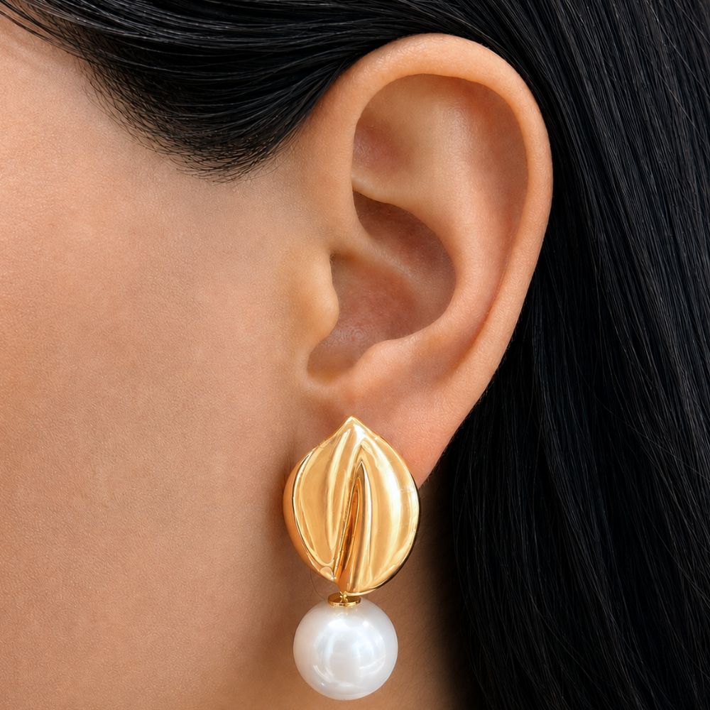 Arete Boton Perla - Image 2