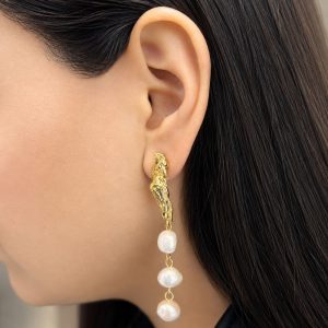M_Arete chapa oro colgante