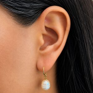 M_Arete corto fantasia perla ovalada