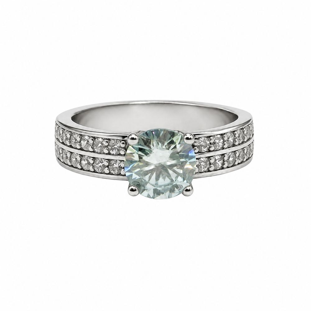 Anillo Moissanita Doble