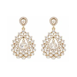 Arete Cristal Gota Dorada
