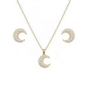 Set Arete Dije Luna Mediana